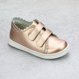 Caroline Rosegold Double Strap Leather Scalloped Sweetheart Sneaker- Toddler - Babychelle.com