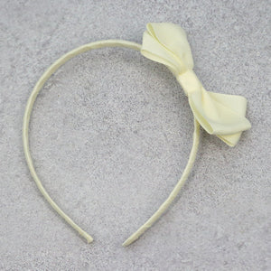 L'Amour Girls Grosgrain Bow Headband Buttercream
