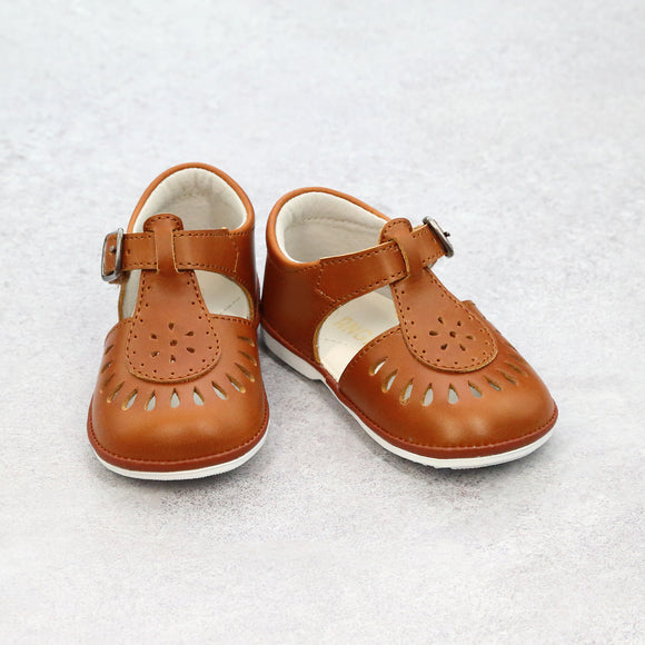 Angel Baby Girls Willa Caged Leather Sandals - Vintage Inspired Baby Sandals