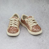 L'Amour Toddler Girls Kinley Rosegold Glitter Star Sneaker