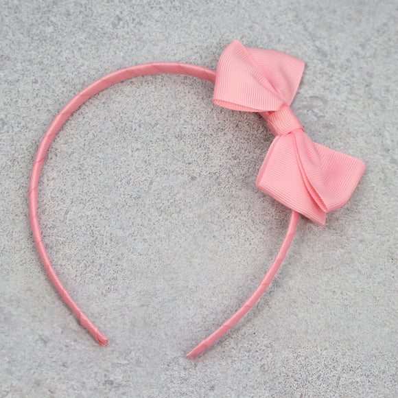 L'Amour Girls Grosgrain Bow Headband Pink