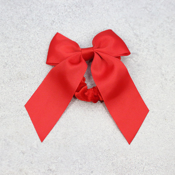 L'Amour Girls Grosgrain Bow Scrunchie (Red)