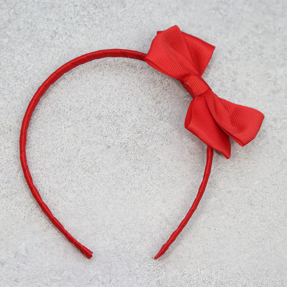 L'Amour Girls Grosgrain Bow Headband Red