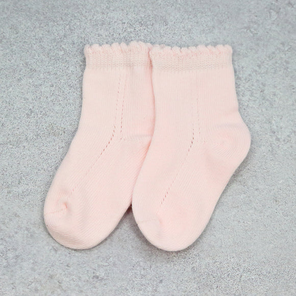 Pink Openwork Ankle Socks - L'Amour Shoes