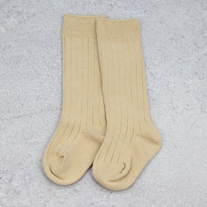 Toddler Girls Latte Ribbed Knee Sock
