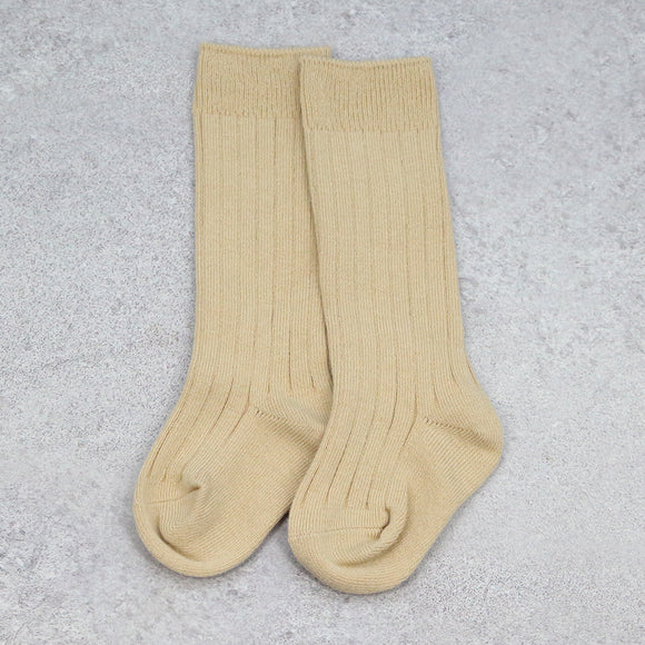 Toddler Girls Latte Ribbed Knee Sock