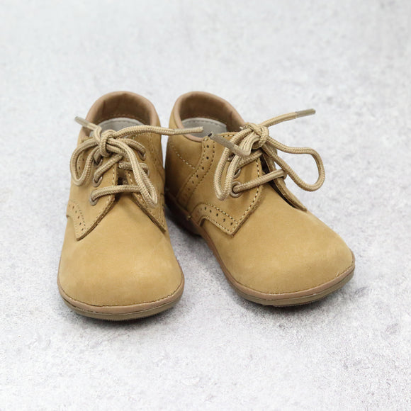 James Nubuck Khaki Leather Lace Up Shoe (Baby) - Angel Baby Shoes