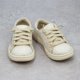 L'Amour Toddler Girls Kinley White Glitter Star Sneaker