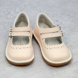 Toddler Girls Tatiana Pale Pink Scalloped Mary Jane - Vintage Inspired Romantic Toddler Girls Shoes