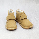 L'Amour Boys Nubuck Khaki Velcro Strap Boots - Babychelle.com