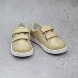 Toddler Girls Lani Star Studded Double Velcro Sneaker In Gold - L'Amour Shoes