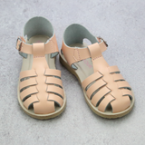 L'Amour Shoes Girls Ashton Apricot Leather Fisherman Sandal - Babychelle.com