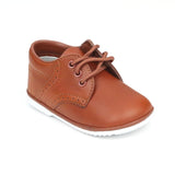 Baby Boys Cognac Leather Lace Up Shoe - Babychelle.com