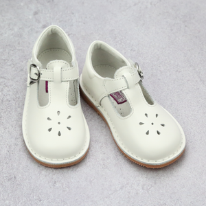 Toddler Girls Classic White Leather T-Strap Mary Jane - Vintage Heirloom Shoes for Easter and Spring - Babychelle.com