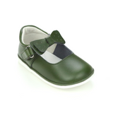 Angel Baby Girls Shoes  - Green Baby Bow Mary Jane - Baby Christmas Shoes - Babychelle.com