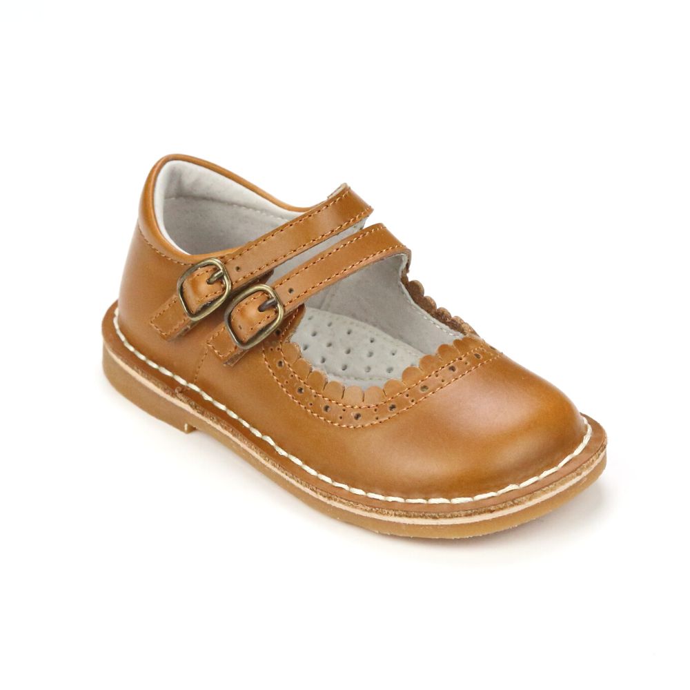 Tatiana Vintage Inspired Double Strap Scalloped Mary Jane - Toddler Girls Classic Shoes Camel / Toddler 7 Tatiana Vintage Inspired Double Strap Scalloped Mary Jane - Toddler Girls Classic Shoes Camel / Toddler 7
