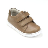 Toddler Boys Kyle Mocha Leather Double Strap Velcro Perforated Sneaker - Babychelle.com