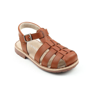Classic Boys Mocha Fisherman Sandal - Vintage Boys Shoes - Babychelle.com