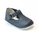 Angel Infant Girls 2945 Navy Leather T-Strap Mary Janes - Babychelle.com