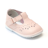 Angel Infant Girls 2945 Pink Leather T-Strap Mary Janes - Babychelle.com