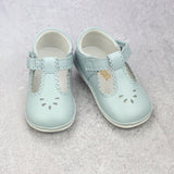Classic Baby Girls Scallop T-Strap Light Blue Mary Jane - Vintage Inspired Heirloom Classic Shoes - Babychelle.com
