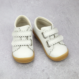 Toddler Girls Marisa White Scalloped Double Strap Sneaker -Babychelle.com
