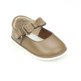 Angel Baby Girls Shoes  - Mocha Baby Bow Mary Jane - Babychelle.com