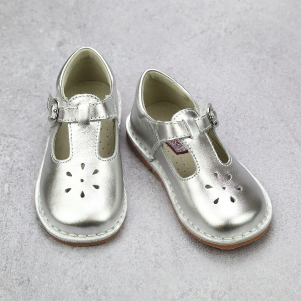 L'Amour Girls Classic 751 Silver Leather Mary Janes – Babychelle
