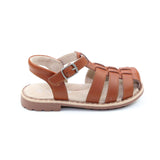 Emerson Boys Cognac Leather Fisherman Sandal - Babychelle.com