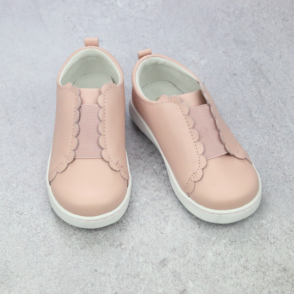 Toddler Girls Phoebe  Pink Scalloped Slip On Leather Sneaker
