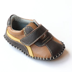 L'Amour Infant Boys 3009 Brown Leather Tennis Sneakers