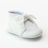 L'Amour Infant Boys 3890 White Leather Dress Crib Shoes Oxfords - Babychelle.com