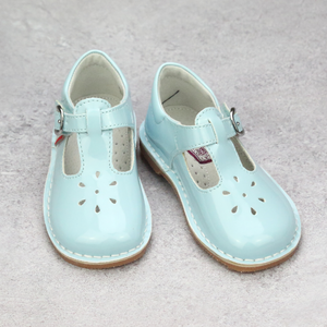 L'Amour Girls Joy 751 Classic Patent Blue T-Strap Mary Janes - Babychelle.com