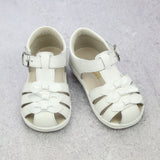 Angel Baby Girls Everly Triple Bow White Leather Sandals - Babychelle.com