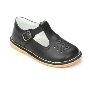 L'Amour Toddler Girls Kaia Black T-Strap 90s Vintage Mary Janes - Classic Toddler Girls Mary Janes, Flashback From the 90s - Babychelle.com