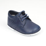 Baby Boys Navy Leather Lace Up Shoe - Babychelle.com