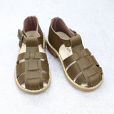 Aiden Toddler Boys Waxed Brown Leather Fisherman Sandal - Babychelle.com