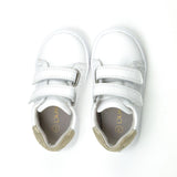 Toddler Girls Kenzie Double Strap Velcro Sweetheart White Leather Sneaker - Babychelle.com