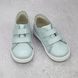Caroline Light Blue Double Strap Leather Scalloped Sweetheart Sneaker- Toddler - Babychelle.com