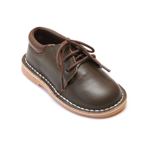 L'Amour Boys Brown Leather Lace Up Shoes - Babychelle.com