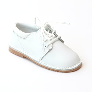 L'Amour Boys Classic White Leather Lace Oxford Shoe - Babychelle.com