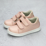 Toddler Girls Kenzie Double Velcro Sweetheart Double Strap Blush Pink Leather Sneaker - Pastel Palette - Babychelle.com
