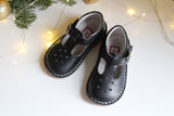 L'Amour Girls Classic 751 Black Leather Mary Janes - Babychelle.com