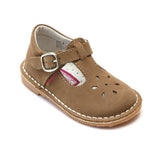 L'Amour Girls Classic 751 Nubuck Khaki Leather Mary Janes - Babychelle.com