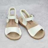 L'Amour Girls Classic White Open Toe Stitch Down Sandal - Babychelle.com