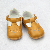Angel Baby Shoes - Vintage Inspired Shoes - Baby Girls Mustard T-Strap Mary Janes