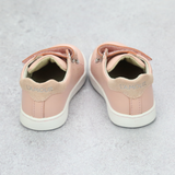 Toddler Girls Kenzie Double Velcro Sweetheart Double Strap Blush Pink Leather Sneaker - Suede Counter - Babychelle.com