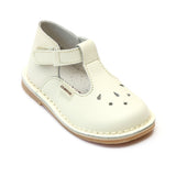 L'Amour Girls Cream Perforated Star T-Strap Mary Jane - Babychelle.com