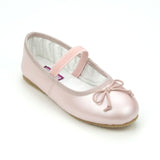 Alia Girls Classic Pearl Pink Leather Ballet Flats - Ballerina Flats - Babychelle.com