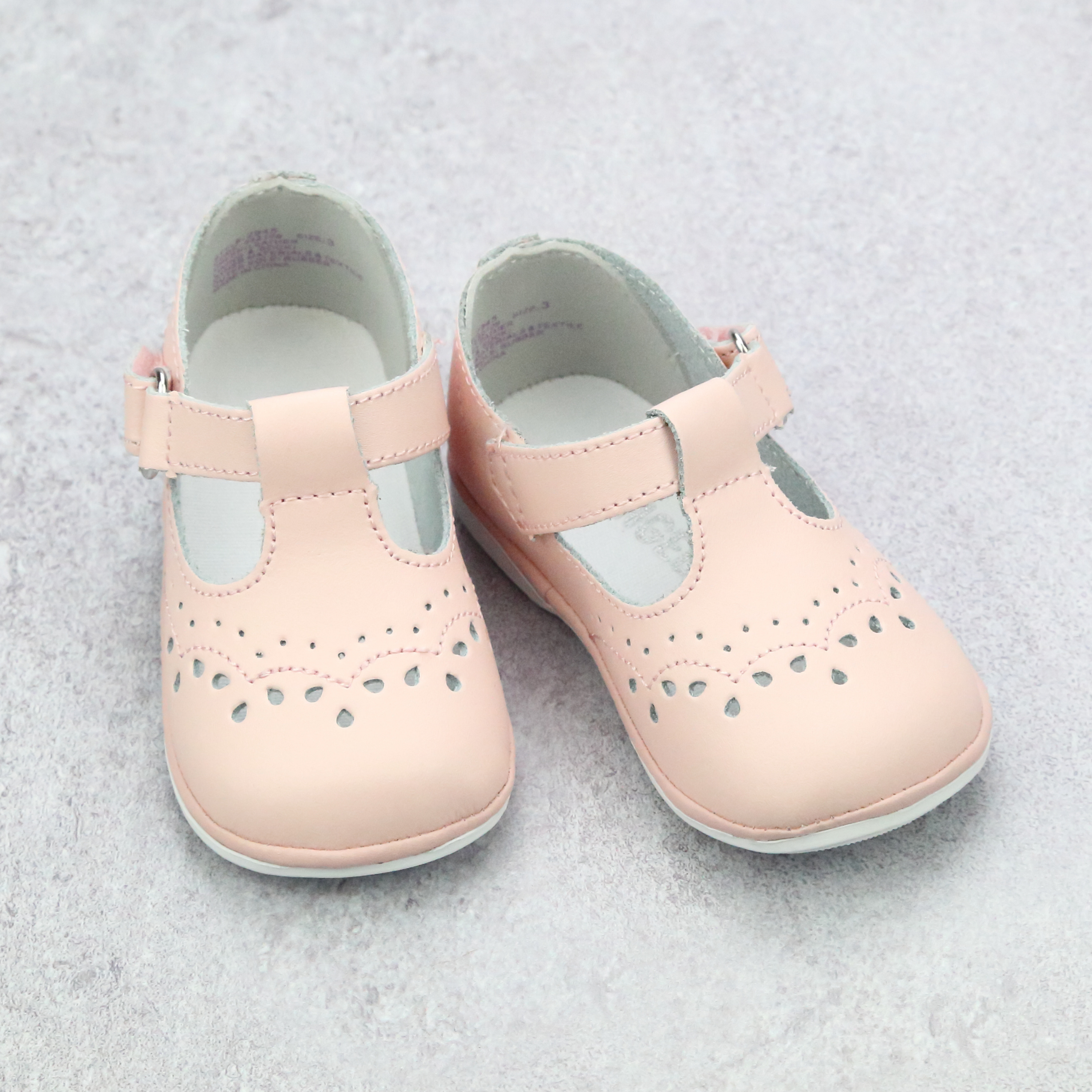 Angel Baby Girls Pink Leather T Strap Mary Janes